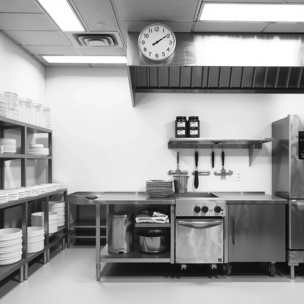 After: Clean restaurant kitchen