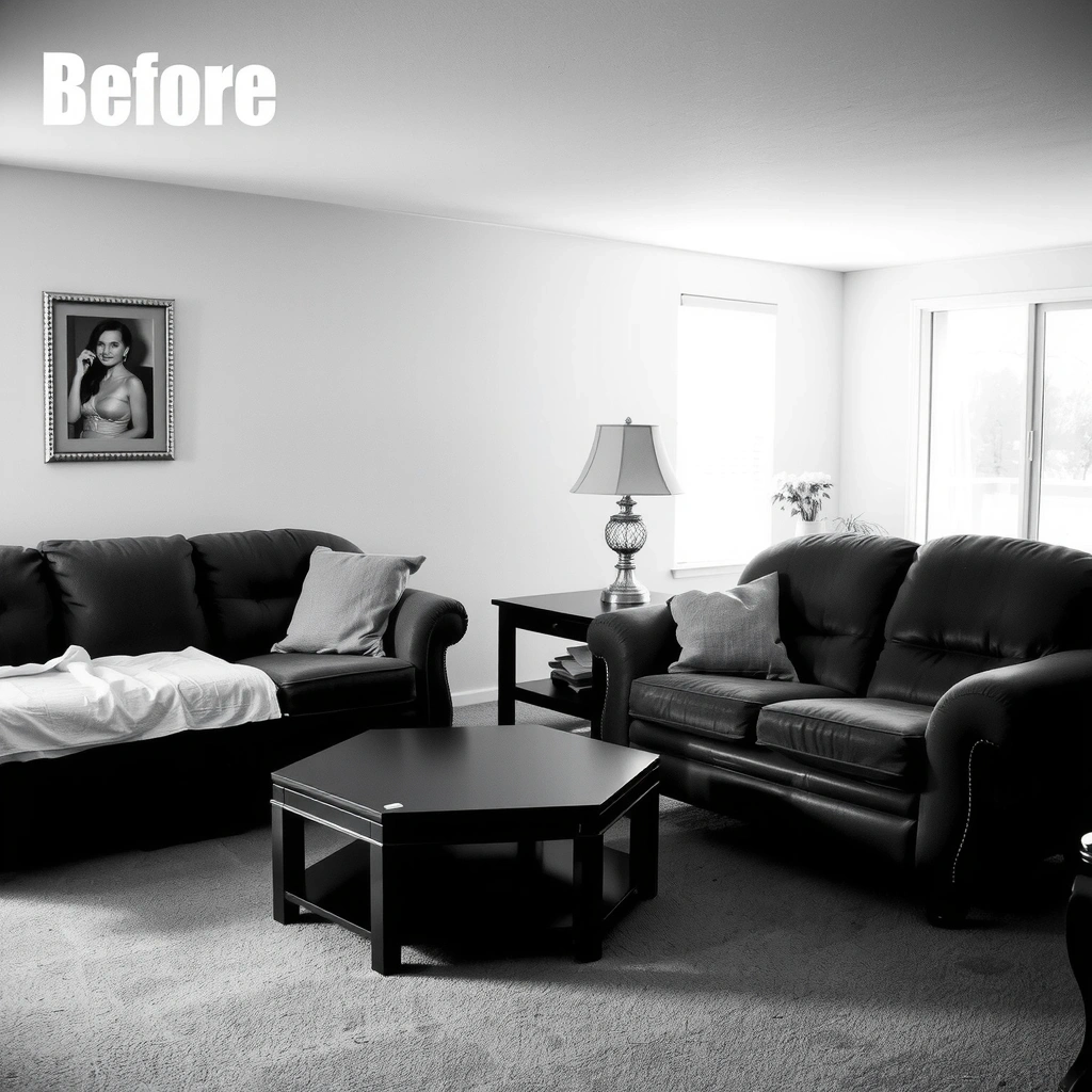 Before: Living room deep clean