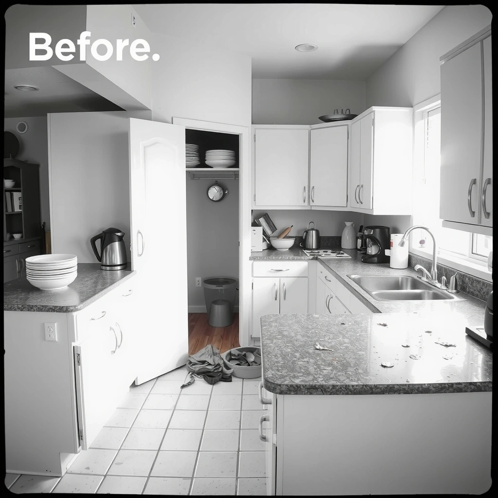 Before: Messy kitchen transformation